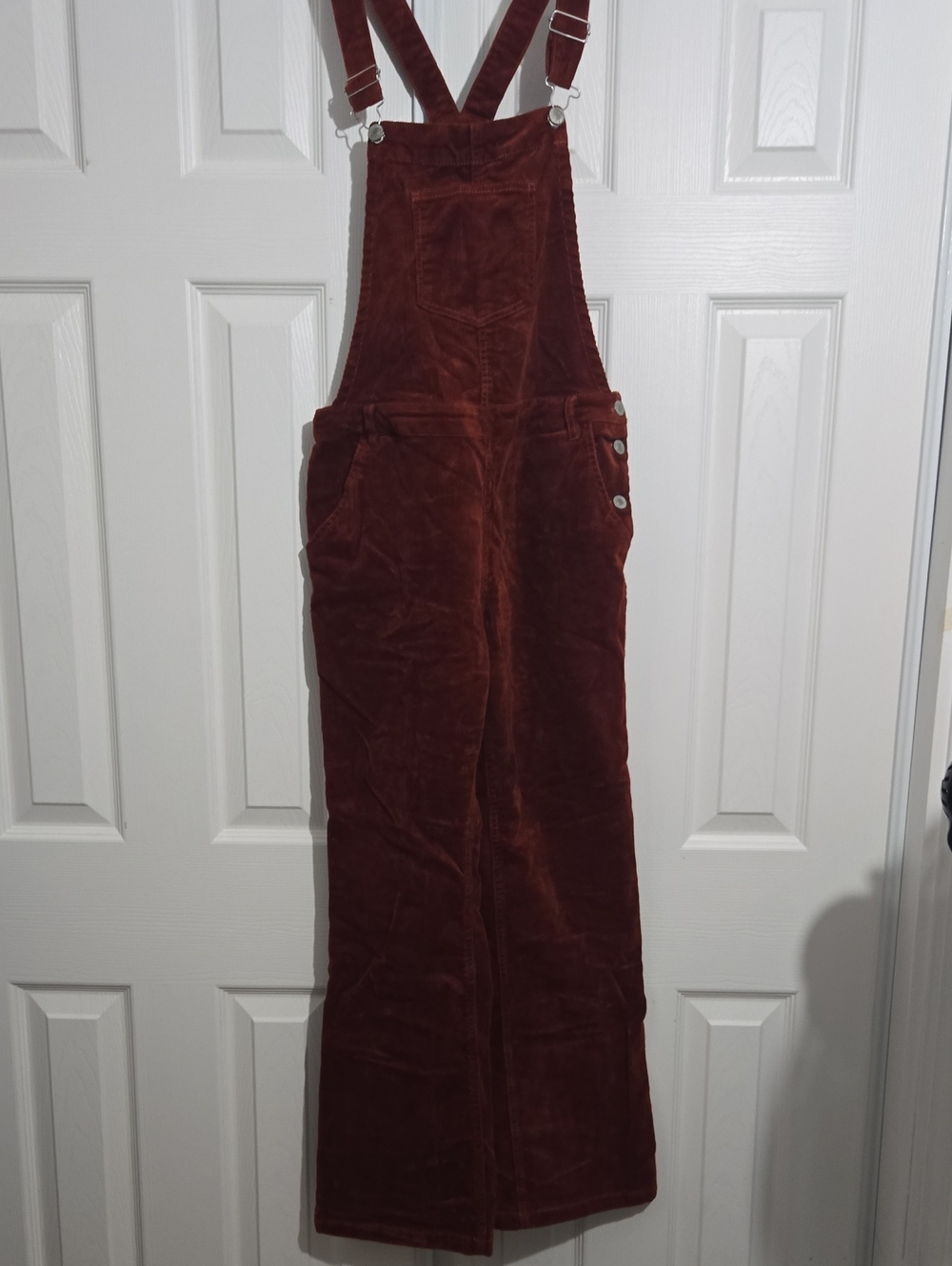 Love Tree Rust Corduroy Wide-Leg Overalls